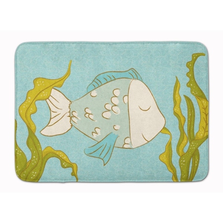 Carolines Treasures Blue Fish Machine Washable Memory Foam Mat BB8545RUG